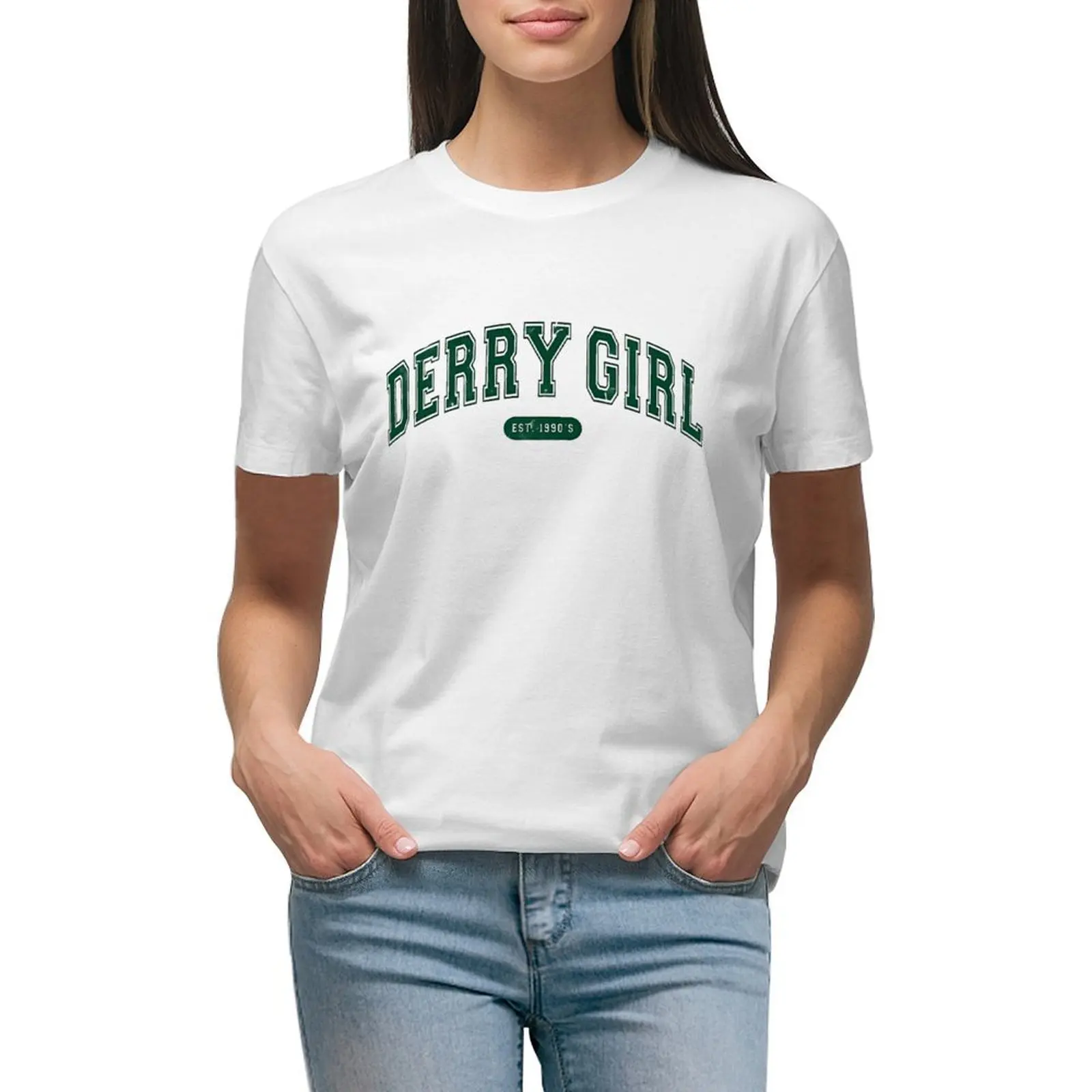 

derry girl T-shirt summer top vintage clothes t-shirt dress for Women long