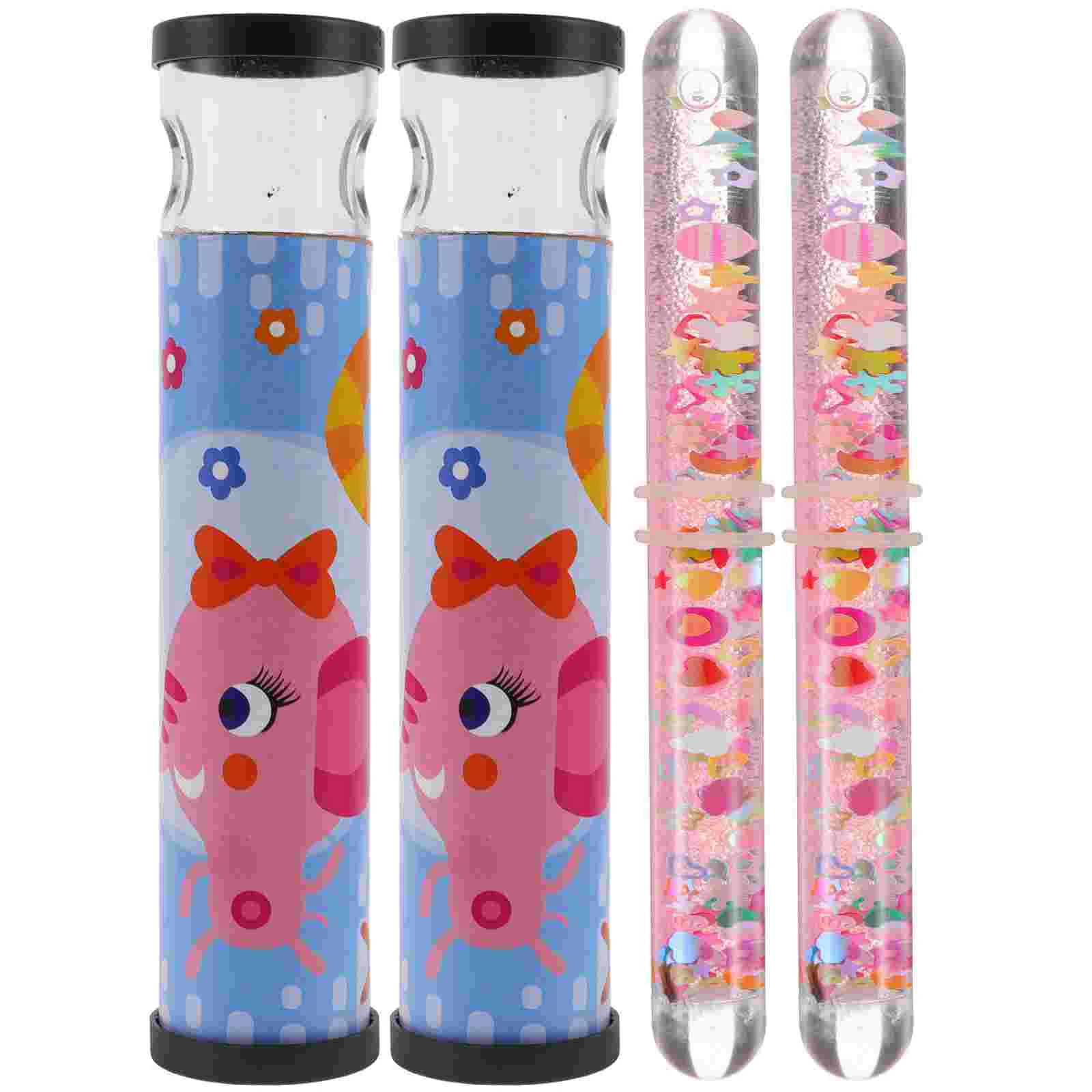 

2 Pcs Vintage Kaleidoscope Toddler Child Kaleidoscopes for Kids Classic Tin Plastic Retro