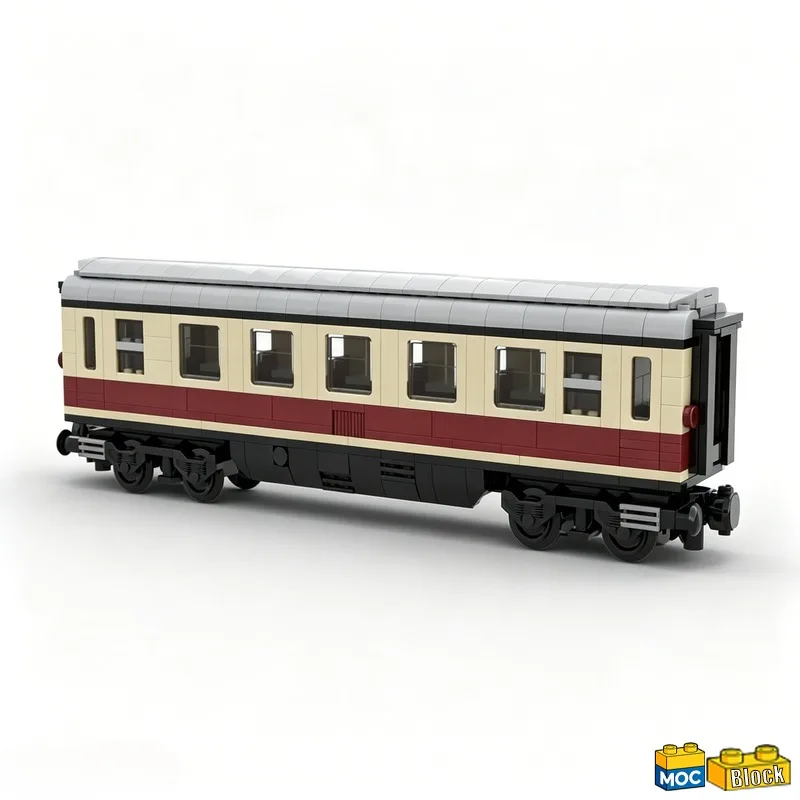 596PCS MOC Vintage TEE Rheingold 1St Class Compartment Wagon Train Car Model Custom Building Block Educational Assembly Toy Gift