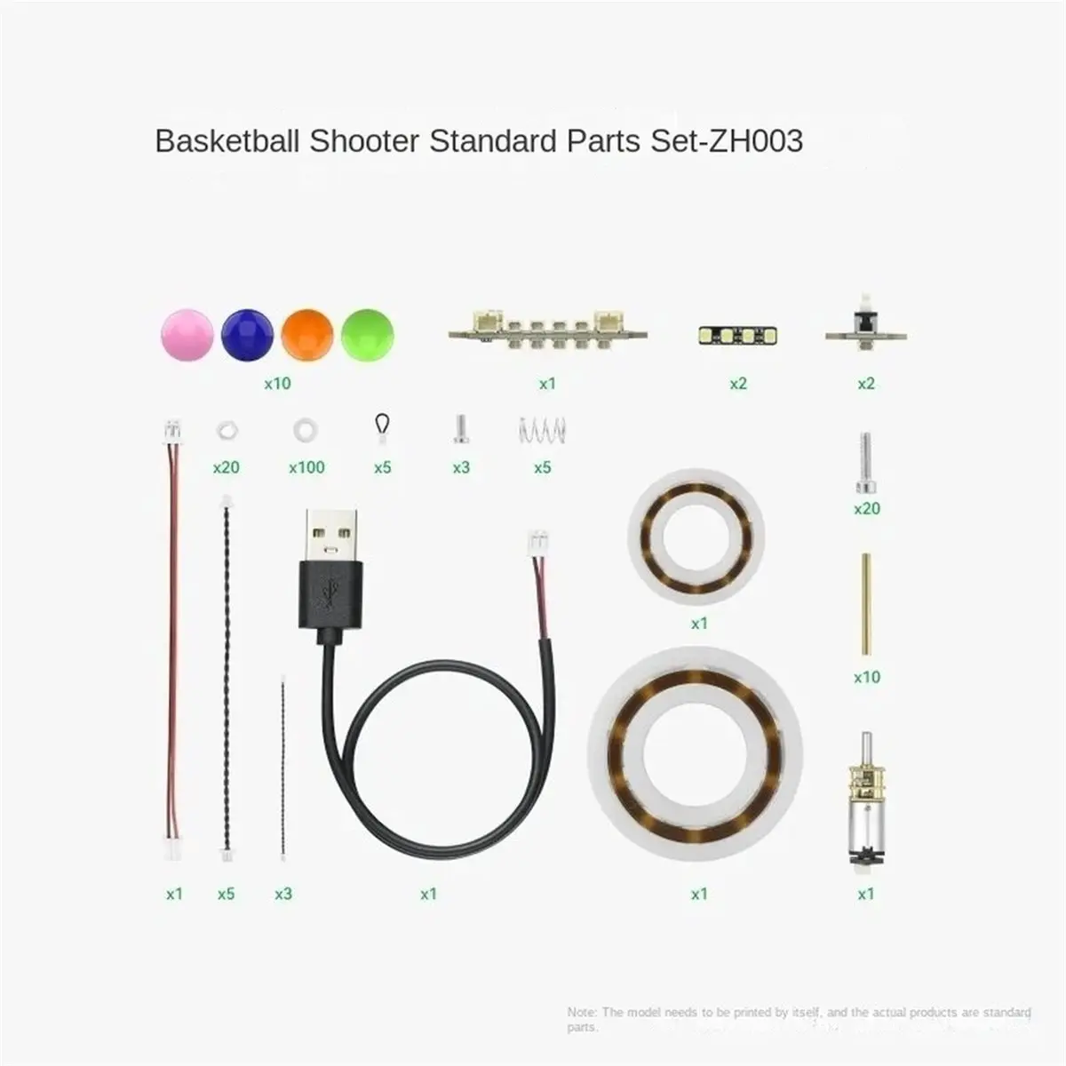 Y2400A*☀▃Mini Motorized Basketball Game 3D Printed MakerWorld Model Components Kit ZH003 for