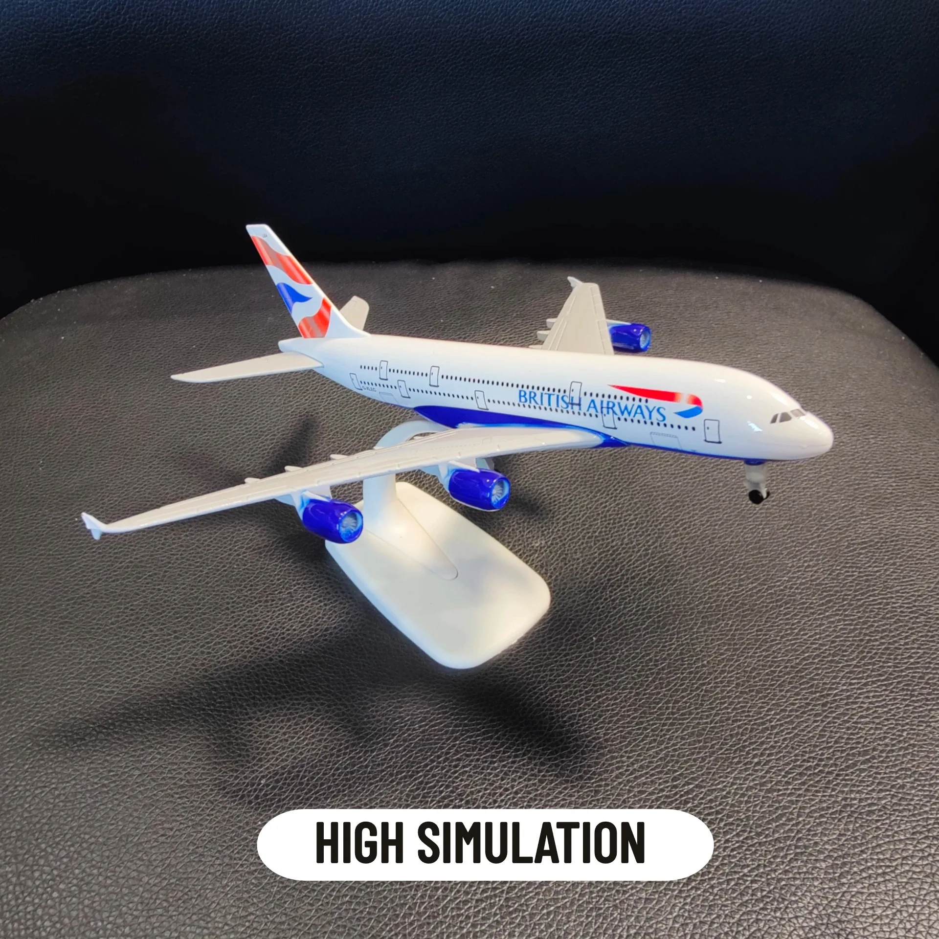 Scale 1:250 Metal Aviation Replica 20cm, Birtish A380 Aircraft Model Airplane Miniature, Xmas Gift Kids Fidget Toys for Boys