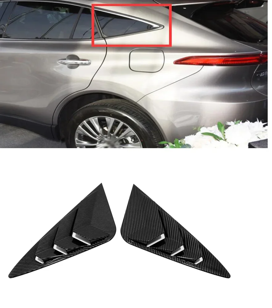 For Toyota Harrier Venza XU80 2021 2022 Plastic Rear Window Louvers Shutter Spoiler Cover Trim Car Exterior Auto Accessories