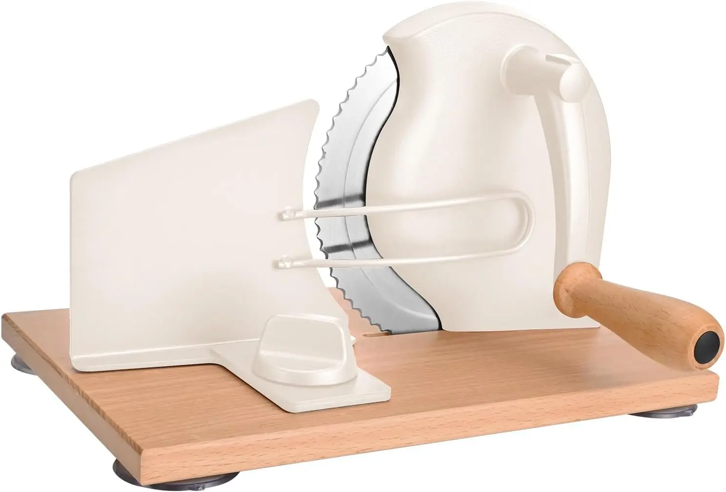 

Manual Bread Slicer with Adjustable Thickness, Stainless Steel Blades and Suction Cups for Home Use