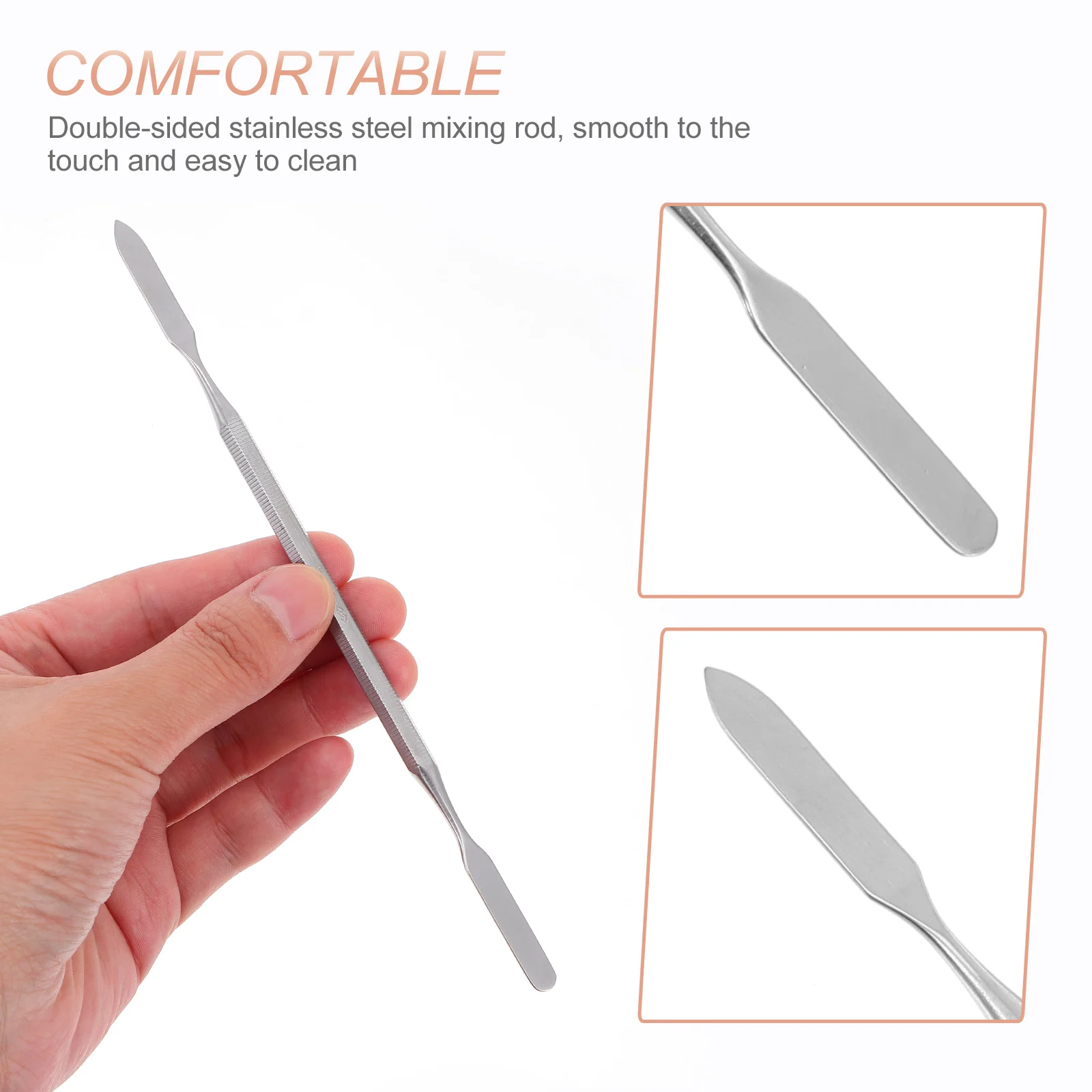 4 pezzi aste per miscelazione trucco in acciaio inossidabile spatole bifacciali fondotinta fard ombretto colore labbra frullatore salone manicure per famiglie