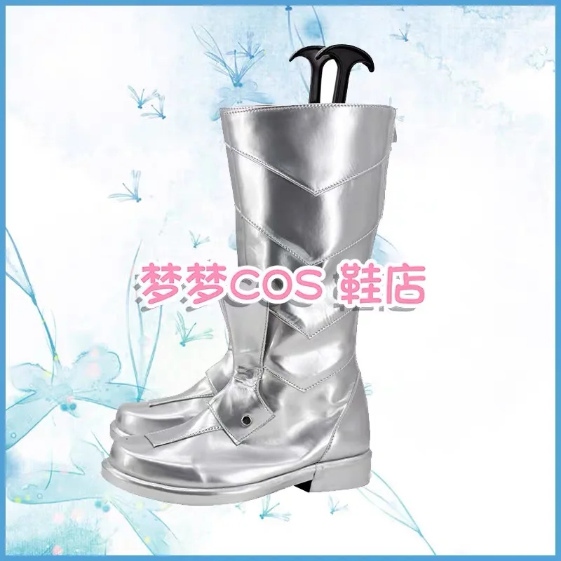 أنيمي Kaiju No 8 Kafuka Soshiro تأثيري أحذية بيضاء أحذية طويلة للتنكر الأحذية الجلدية أزياء الهالوين اكسسوارات مخصصة