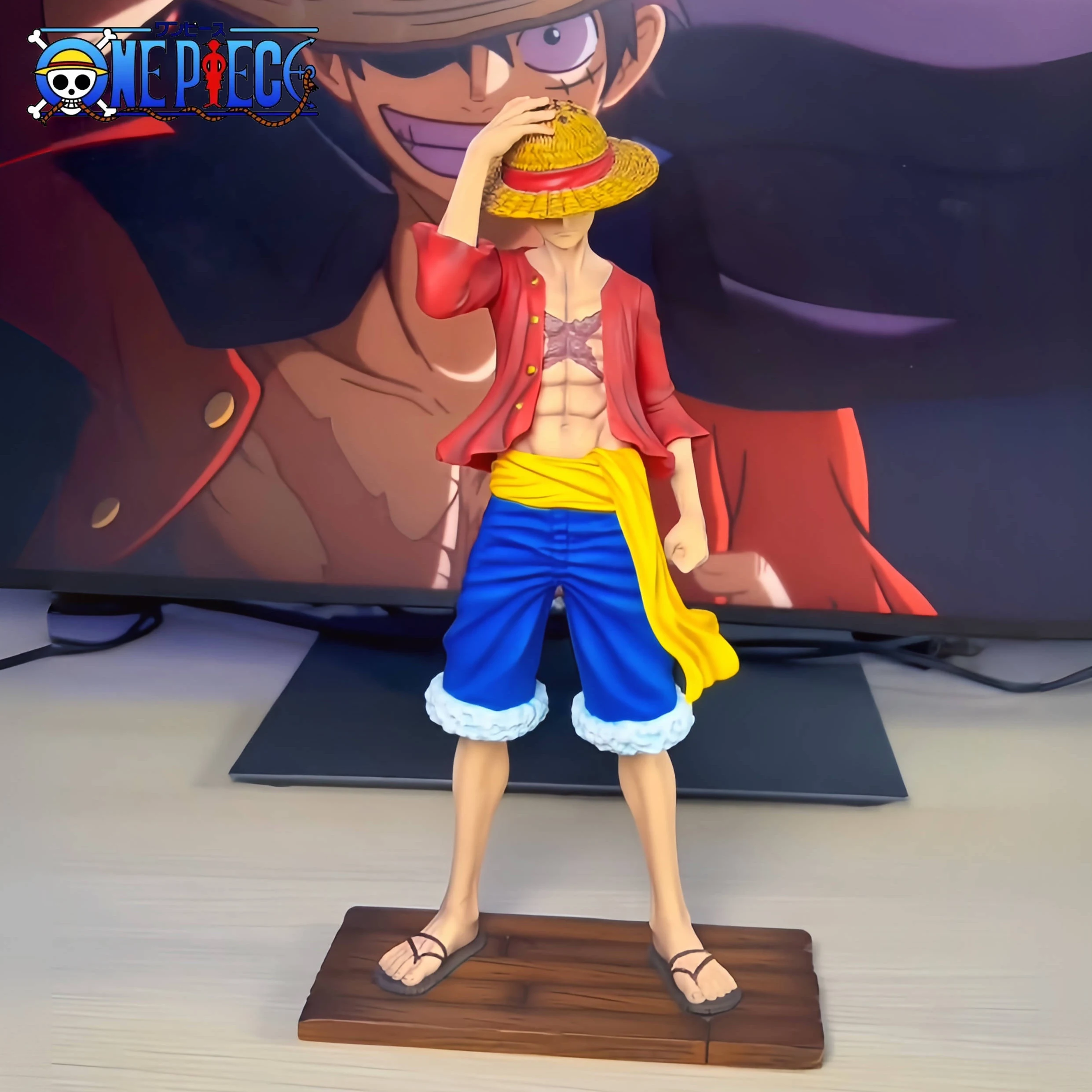 Luffy Aparecendo Action Figure Anime, Estátua em Pé, Modelo PVC, Coleção Estatueta, Presentes Enfeites Toy, 2 Anos Depois, 3D2Y