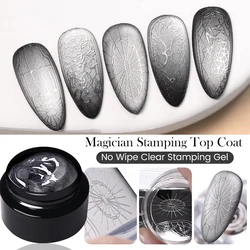 BORN PRETTY 5ml Magician Stamping Top Coat No Wipe Clear Stamping Gel and Apply Nail Powder Manicure Stamping Varnish