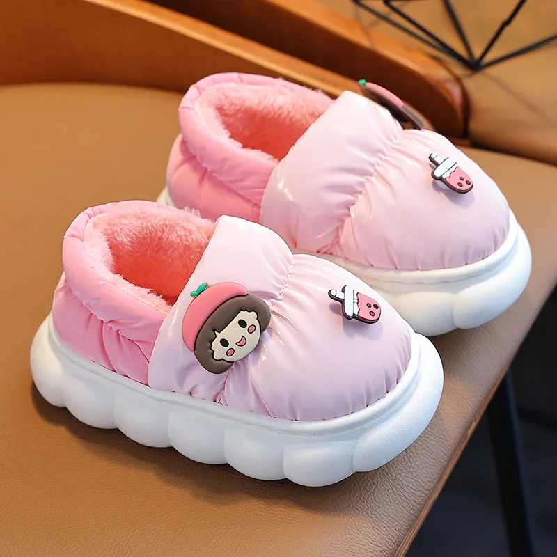 

Cute Baby Fur Slippers for Winter 2025 Children's Cotton Slippers for Girls in Winter 2025 New Anti Slip and Waterproof for Boys