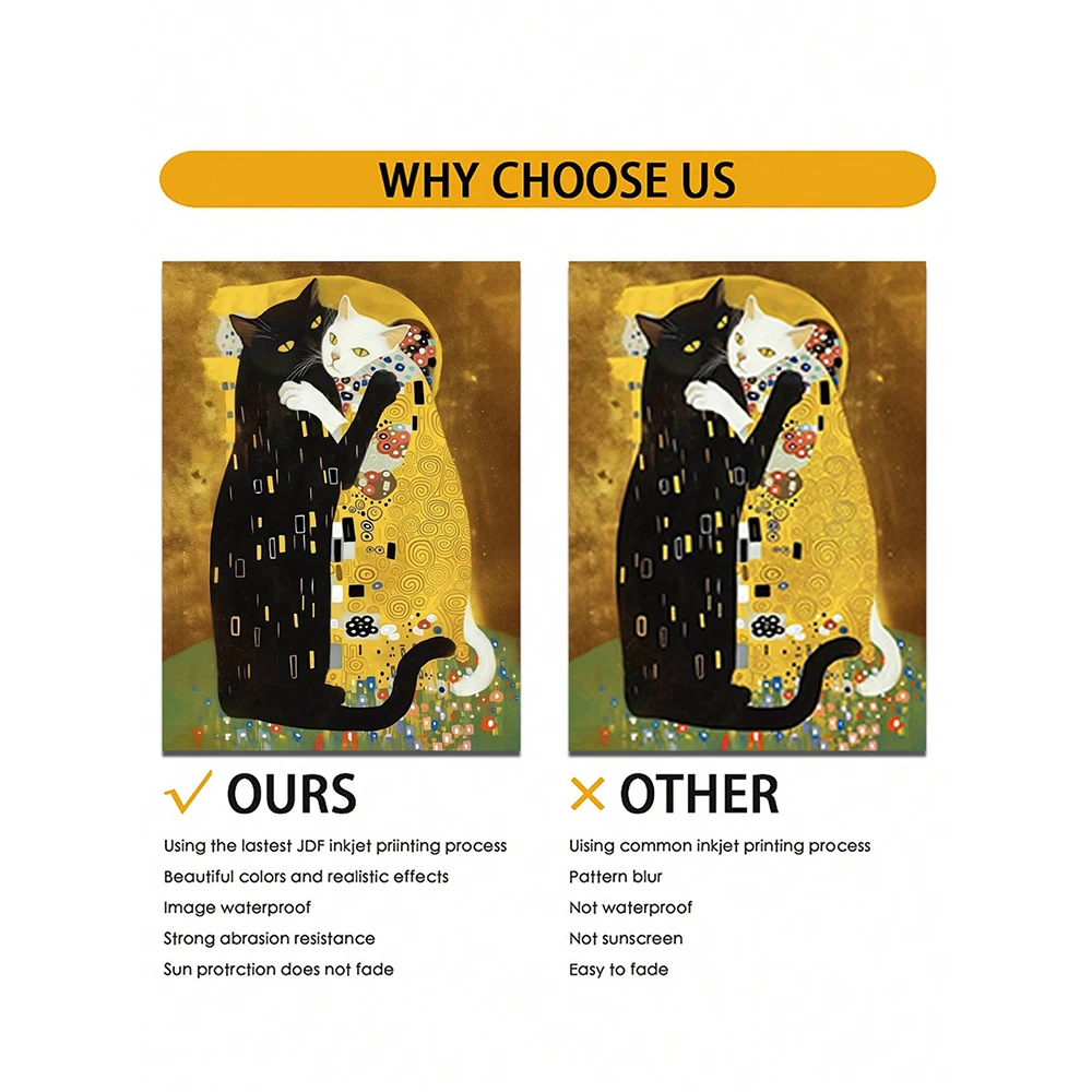 ملصق لوحة قماشية مطبوع بدون إطار ، أسلوب محاكاة ساخرة إبداعي ، فن كيتي كليمت ، قبلة ، ديكور غرفة المنزل ، مواد جدارية ، 1 * #6