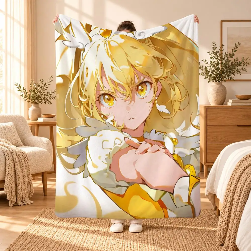Magical Girl Anime Smile PreCure Throw Warm Soft Plush Flannel Throw Blanket Sofa Bed Home Decor