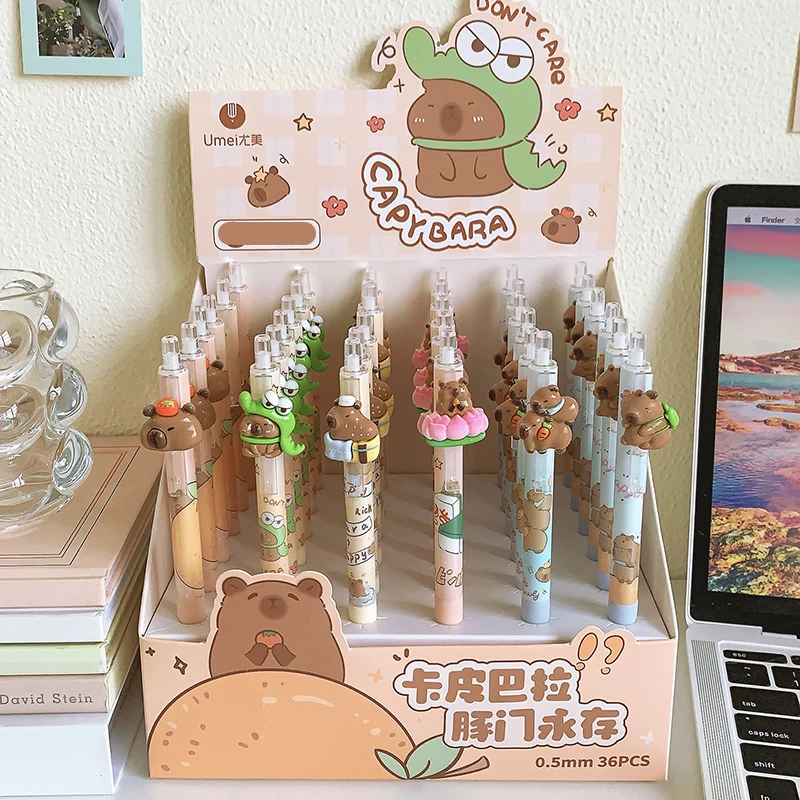 Imagem -06 - Kawaii Capivara Lápis Automáticos Bonito Escritório Papelaria Material Escolar Estética Bonito Papelaria Lápis Mecânico 0.5 mm