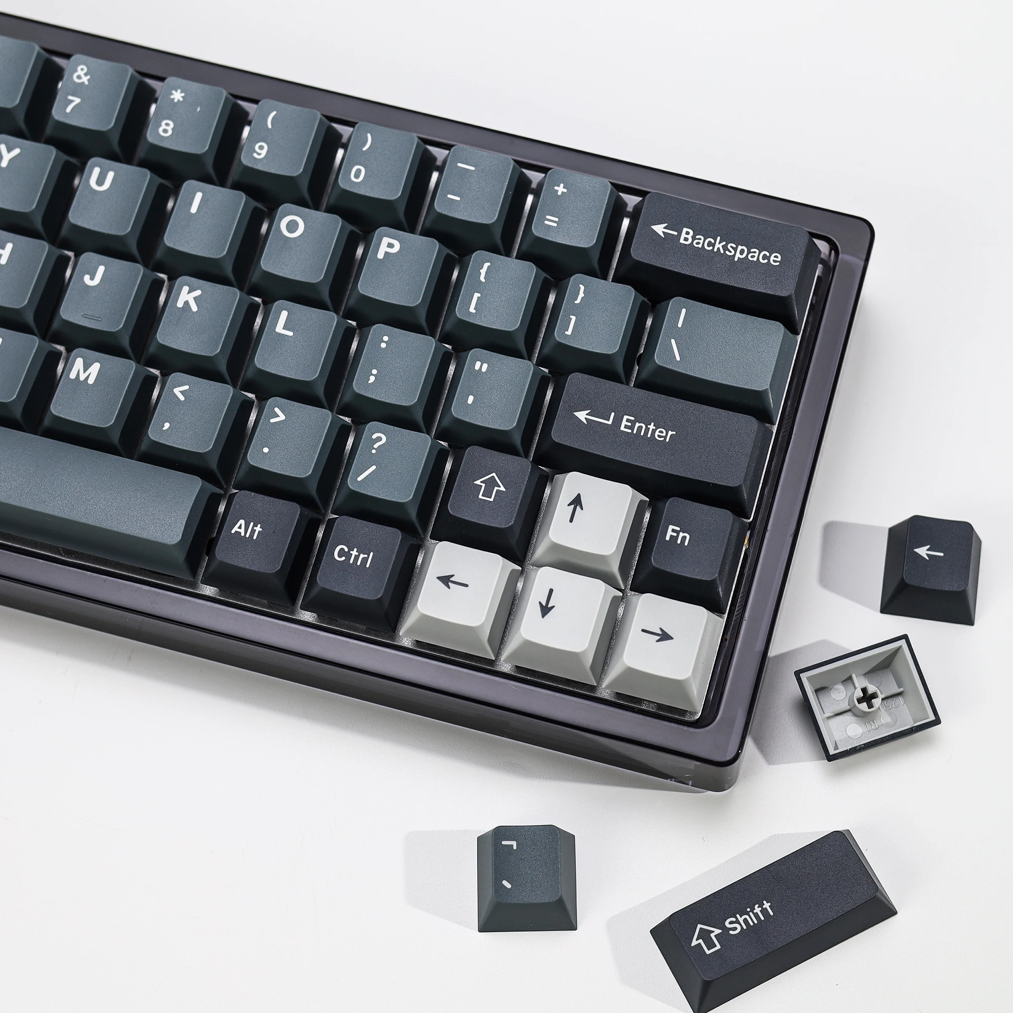 KBDiy 174 Keys/Set PBT GMK Apollo Keycap Double Shot Minimalist ISO Cherry Profile for Game Mechanical Keyboard Keycaps for MX