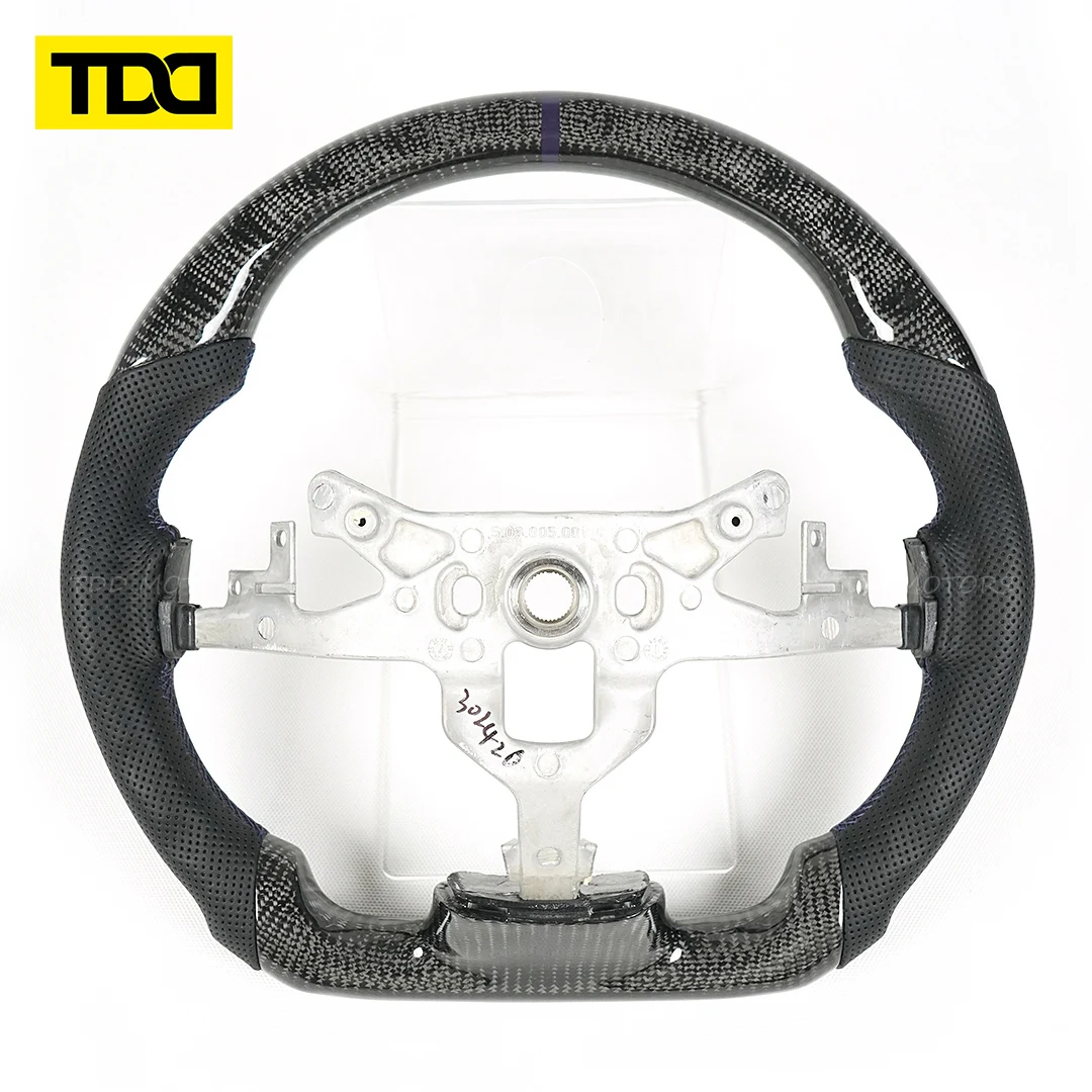 TDD 100% Real Carbon Fiber Steering Wheel for Chevrolet Corvette C6 Eather Perforated Steering Wheel