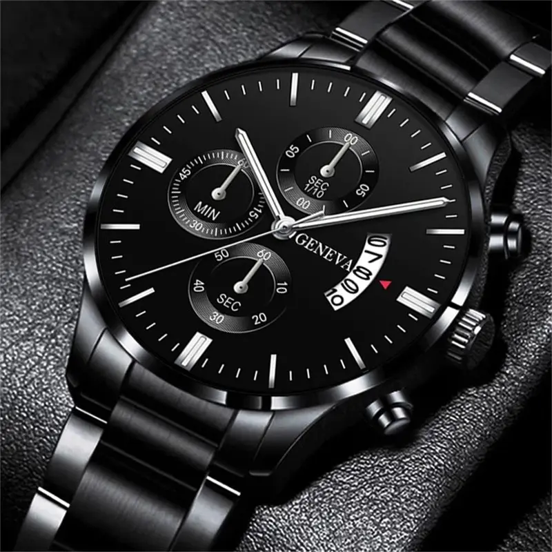 Men Fashion Watches With Calendar Full Steel Quartz Wristwatch Classic 3-Eyes Watches Sport Men Male Exquisite Relogio Masculino