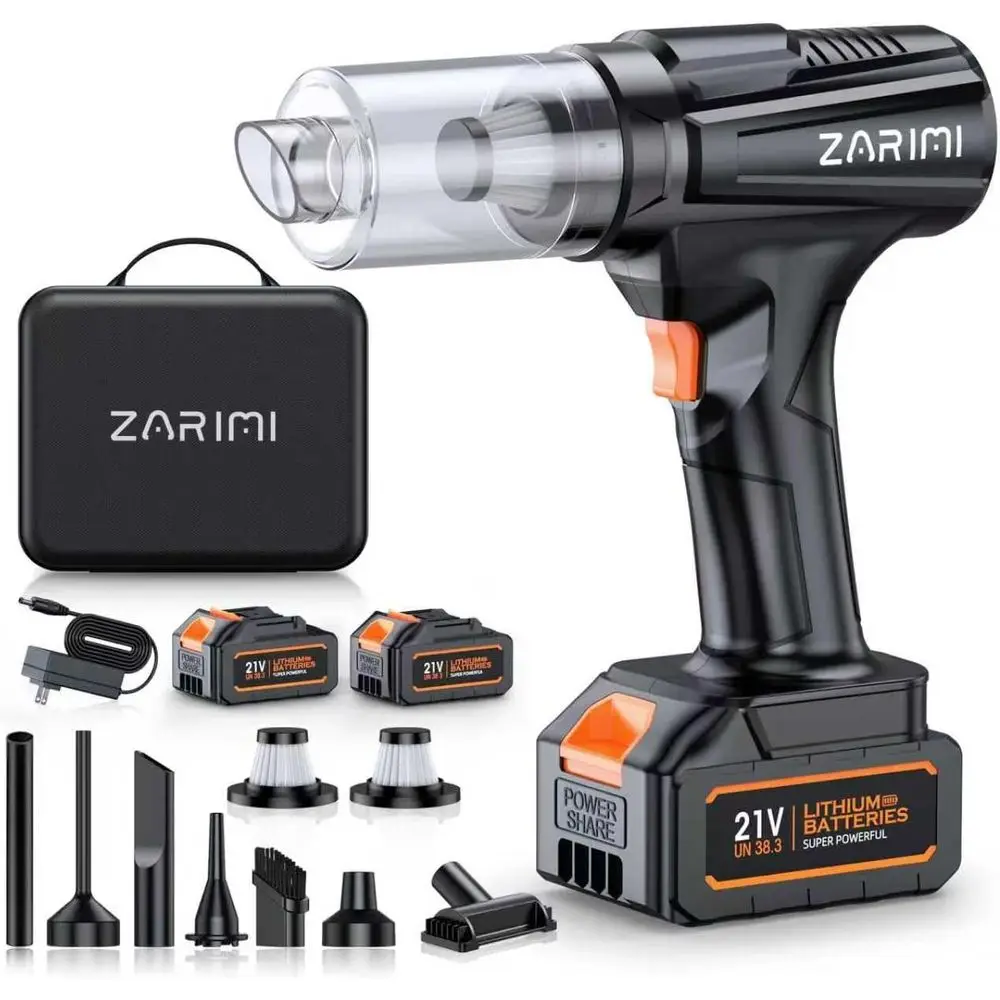 Handheld Car Vacuum Cleaner, 50,000Pa High-Power Brushless Motor, Rechargeable Dust Buster with 2 Batteries, 6-in-1 Portable Vac