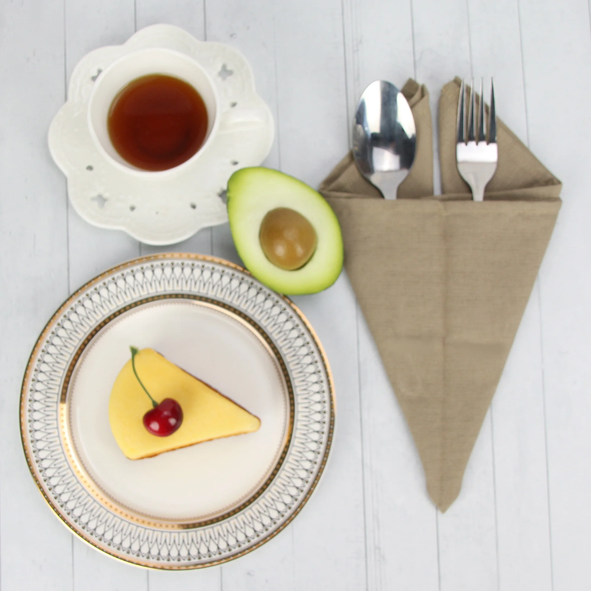 Set of 12 PCS 40x40cm Cotton L - Linen Napkin Set recension och pris