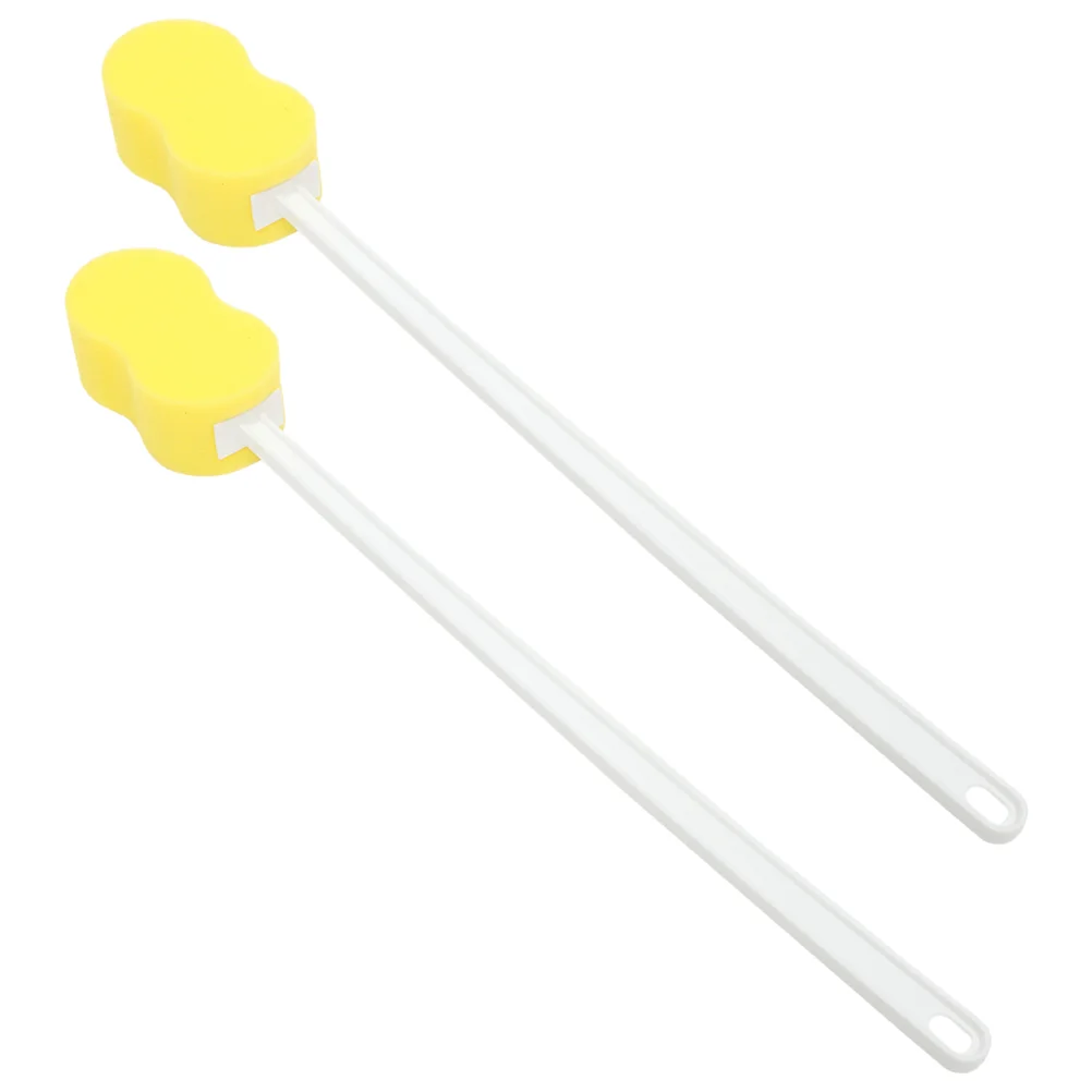 Long Handle Bath Sponge 2Pcs Back Sponge A Stick Lightweight Back Washer Washer Handled Butt Scrubber Shower Brush Loofah