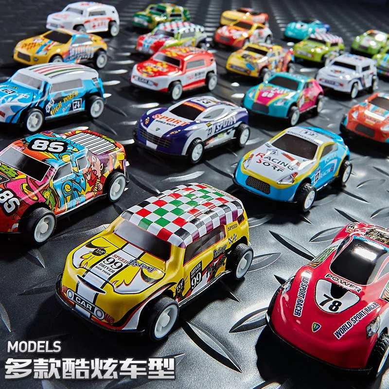 30/50 Cars Simulated Rebound Alloy Racing Cars Portable Storage Box Boy Toy Car Model Collection Classic Mini Car Toys Kids Toy