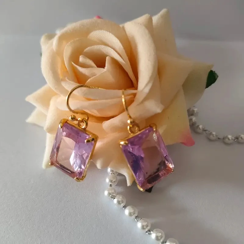 Fashion Natural Amethyst Women\'s Earrings Perfect For Everyday Wear Or Gift Giving, Suitable For All Occasions