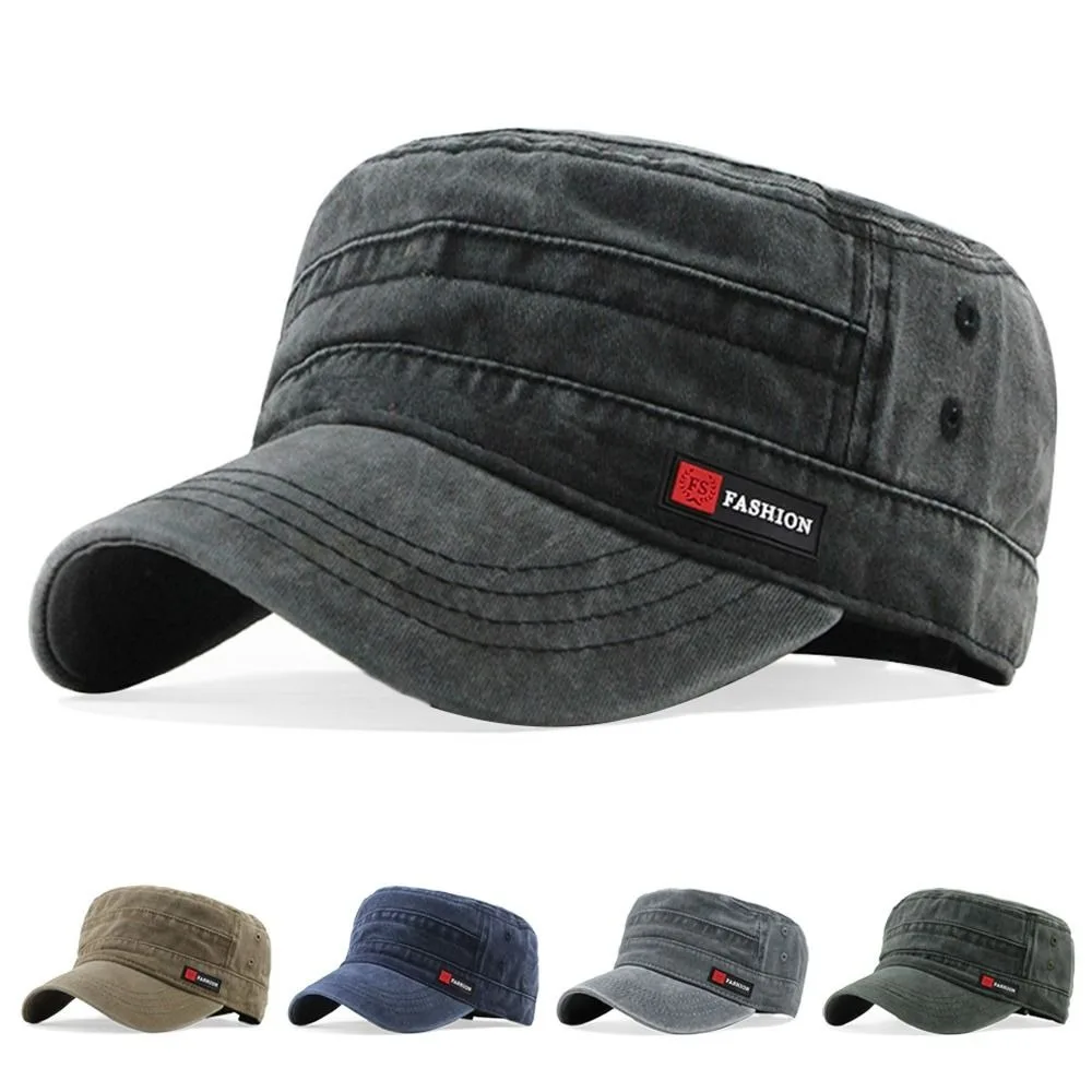 Topi Kadet Topi Bisbol Topi Katun Luar Ruangan Topi Bisbol Dapat Disesuaikan dan Bernapas Topi Bisbol Kasual Anti-UV Topi Kadet Pria Topi Matahari