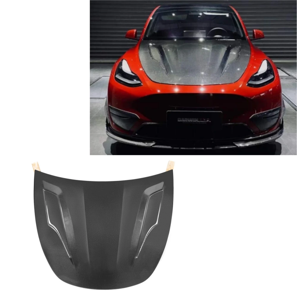 

Model Y Front Hood Carbon Fiber Model Y Front Hood For Tesla Model Y 2021+ IMP Style Car front lever cover