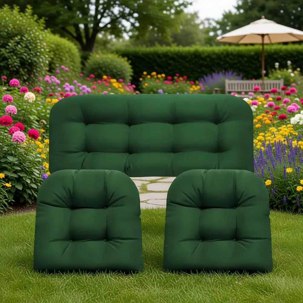 

Подушки для плетеных стульев, водонепроницаемые подушки для уличных кушеток, 3 подушки для садовой мебели, 1 подушка для кушетки и 2 U-образные подушки.