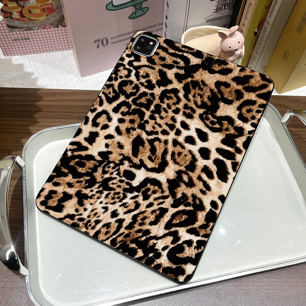 Trendy Retro Leopard Pattern Straight Edge Matte Tablet Case For Samsung Galaxy Tab S9 S10 S11 S12 Ultra S12 Plus A9 A11 Cover
