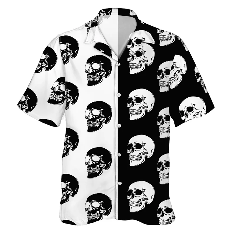 Ducks Dinosaur 3d Print Hawaiian Men\'s Shirt Skull Summer Oversized Shirts Button Lapel Short Sleeve Street Animal Aloha Shirt