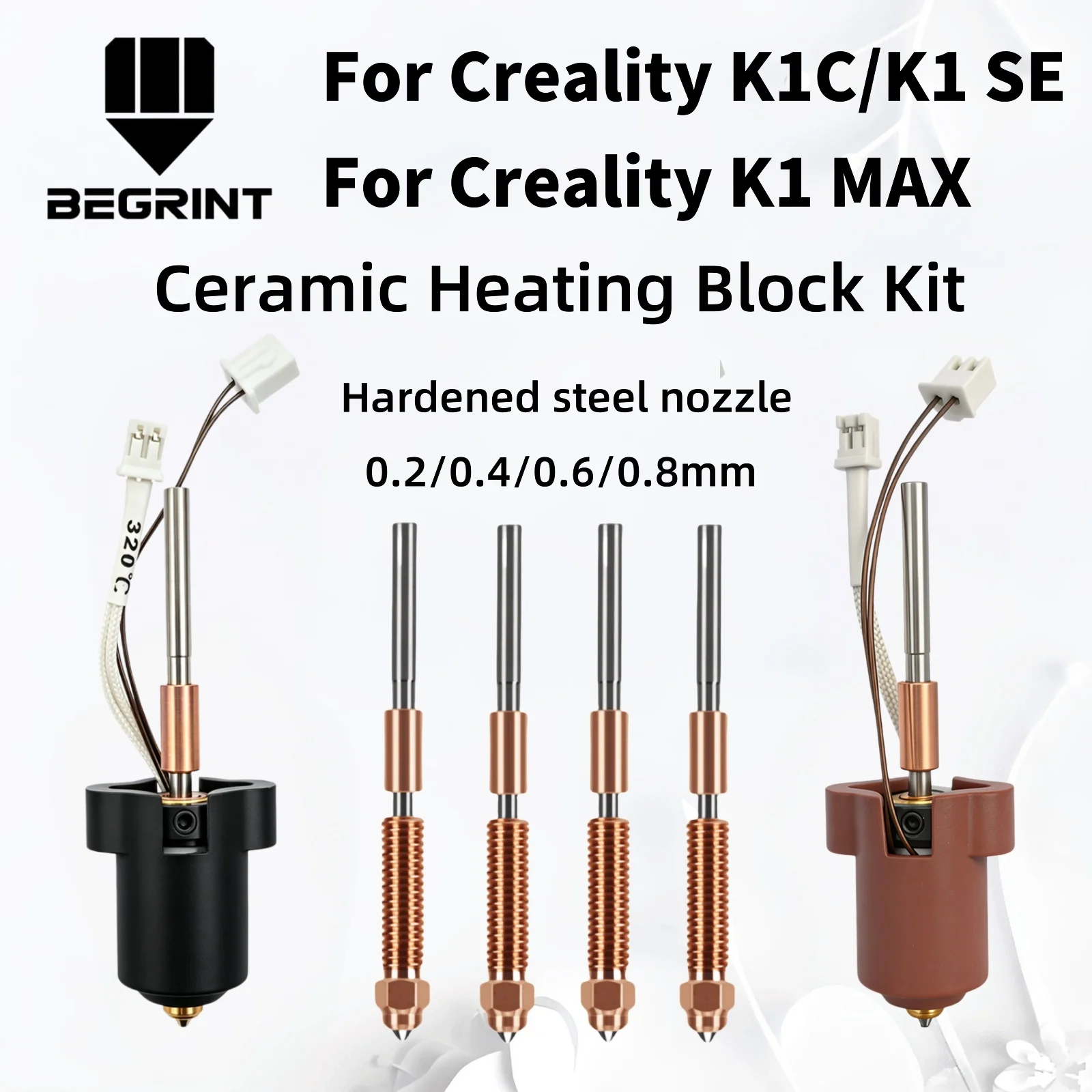 Hotend Kit For Creality K1C/K1 MAX/K1 SE Ceramic Heating Block Kit Quick-Swap Nozzle High Flow Printing for K1Max K1C 3D Printer