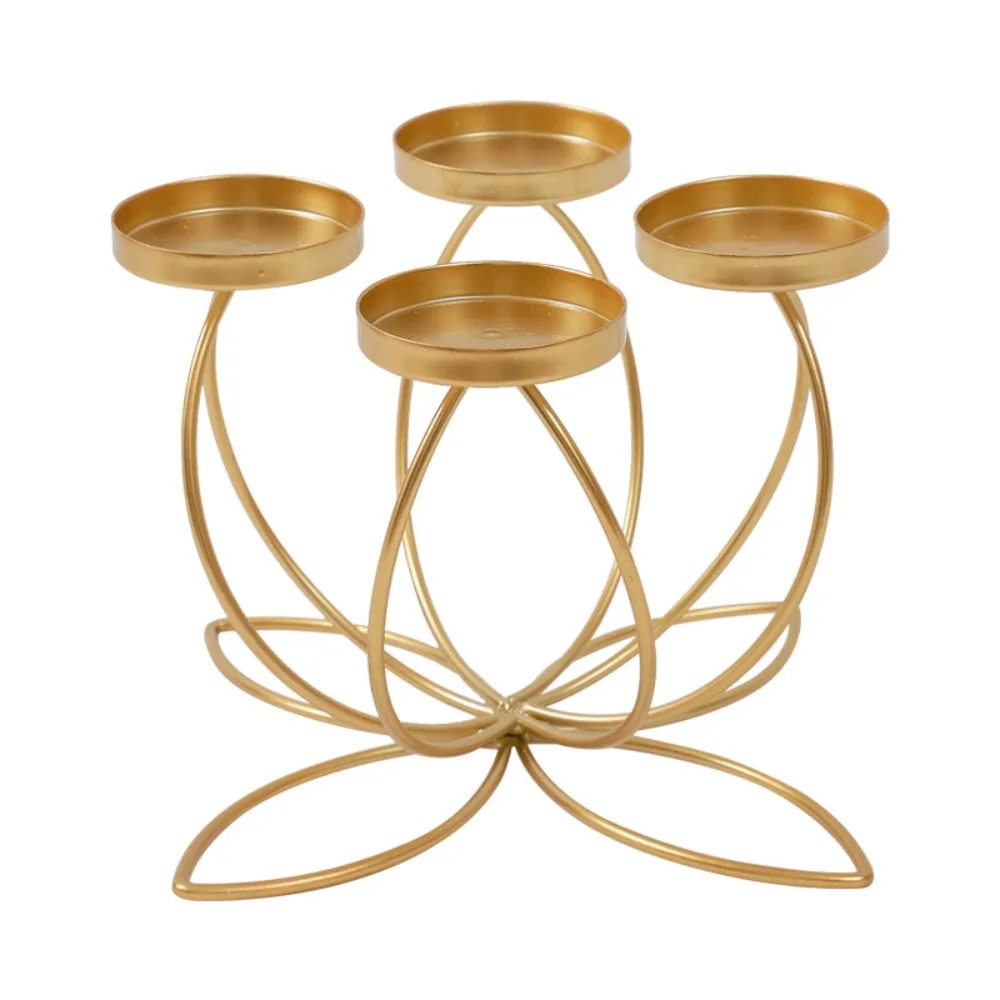 Modern Iron Candlestick Holder Holder Decor Candlelight Dinner Props Retro Style Ornaments Candle Stand Home