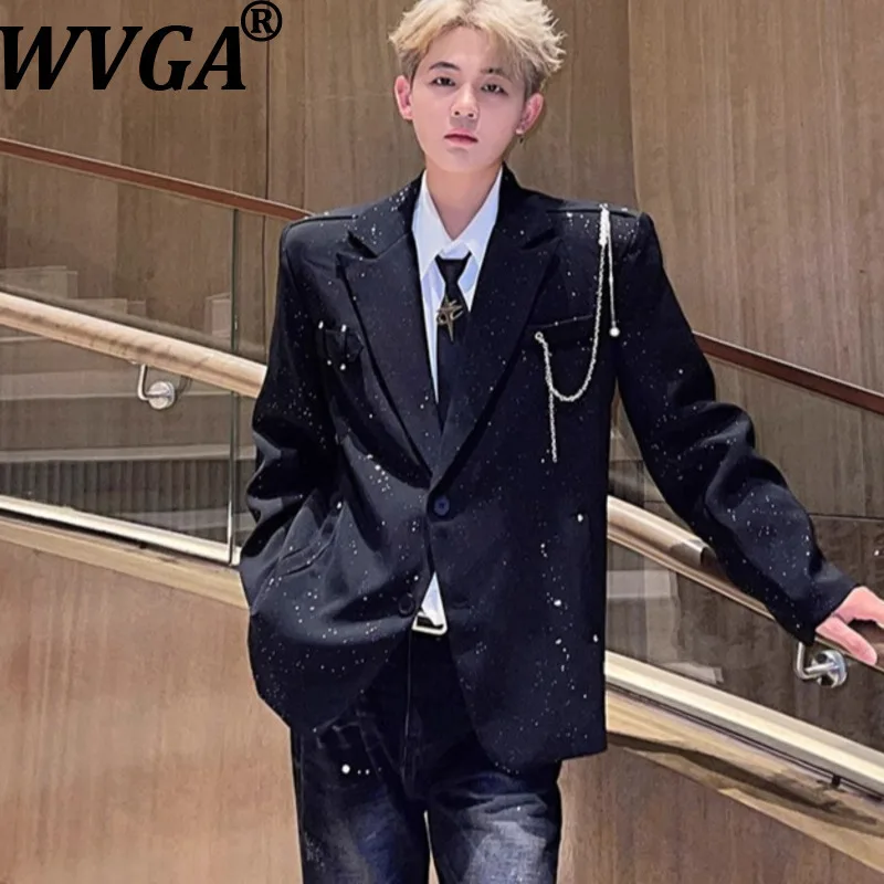

WVGA Весна Осень Новые Мужчины Прилив Корейское Звездное Небо Жемчужная Цепочка Модный Дизайн Костюм Пальто Нишевые Шикарные Повседневные Высококачественные Блейзеры W16553