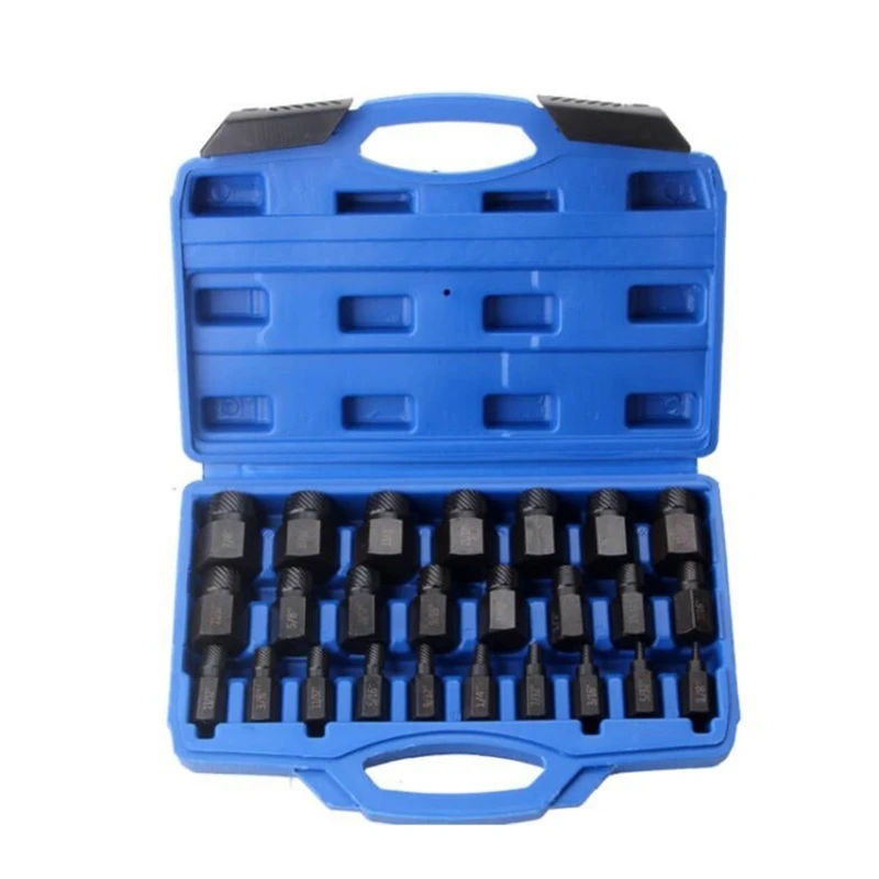 

25Pcs Damaged Screw Extractor Drill Bits Guide Broken Screw Speed Out Tool