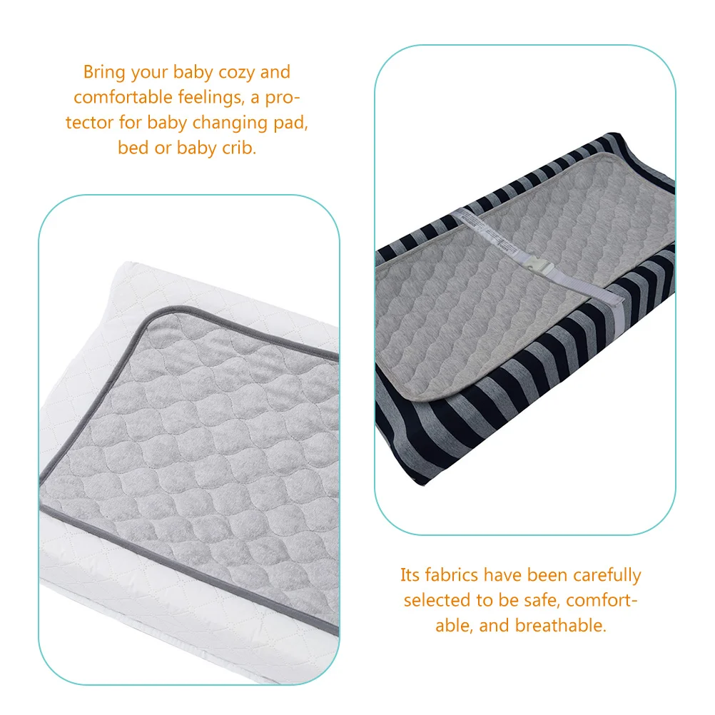 

3pcs Waterproof Diaper Pad Reusable Tpu Bassinet Mattress Grey Long Travel Cot Crib Sheets Protectors Bed Pads