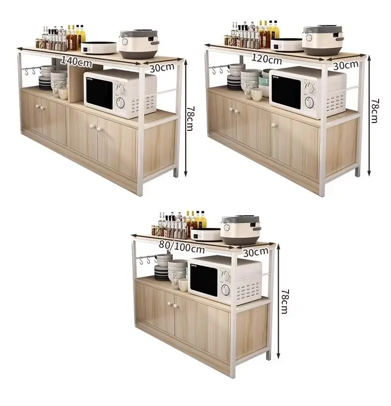 Kitchen Cabinet Shelves, Integrated Long Storage Cabinets Against The Wall, Multi-functional Side Cabinets