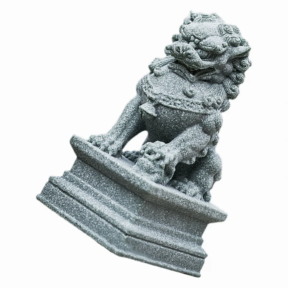 

Home Lion Adornment Small Statue Japanese-style Ornament Stone Tabletop Adorns Model