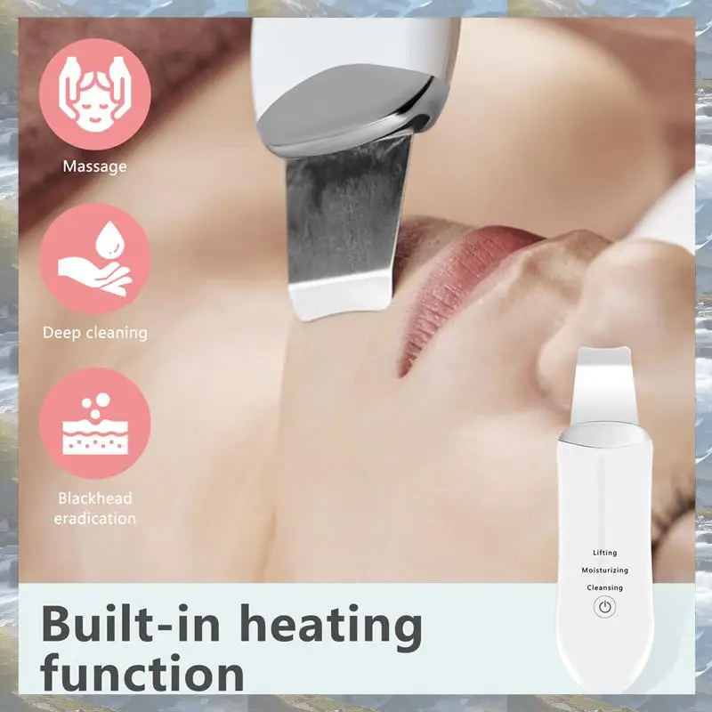 جهاز تجميل لتنظيف بشرة الوجه بالموجات فوق الصوتية، تنظيف عميق للوجه، مجرفة تقشير، جهاز العناية بالبشرة
