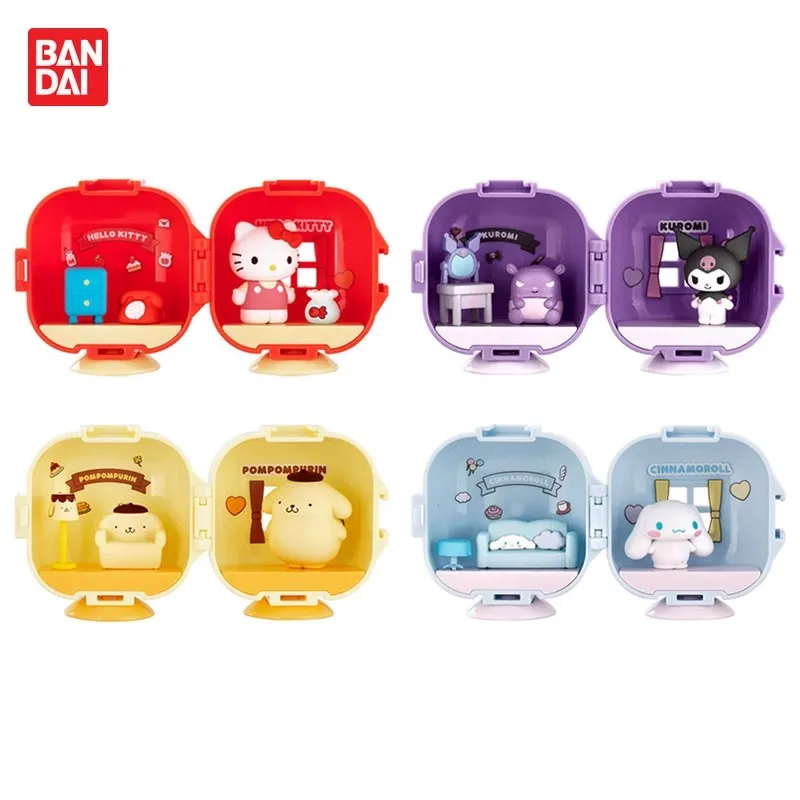 

Bandai Original 4Pcs Premium Gashapon CAPSULE APARTMENT Sanrio Characters Toys For Kids Gift Collectible Model Ornaments
