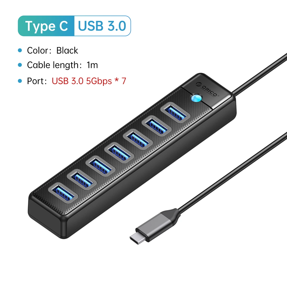 ORICO USB 3.0 HUB 5 Gbps Dock Station 7 Poorten USB A Type C HUB Hoge Snelheid Splitter OTG Adapter voor PC Accessoires Huiwei Xiaomi
