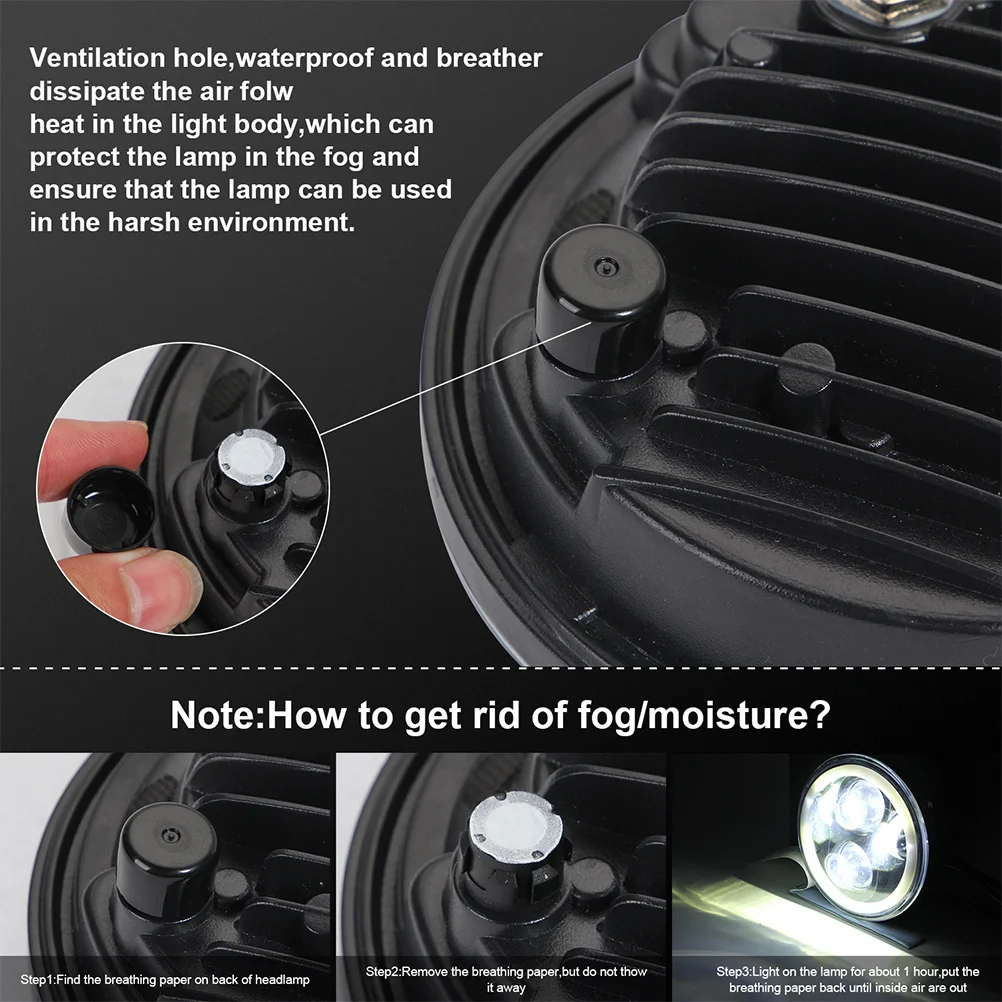 

LED Headlamp 5.75 Inch 6 Beads Round Angel Eye IP67 Waterproof High Brightness Energy Saving Wide Field Vision