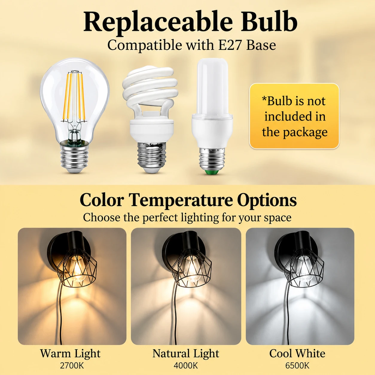 Vintage Iron Cage Wall Lamp With 1.8m Switch Cord Replaceable E27 Bulb Industrial Retro Wall Sconce  Indoor Home Decor Wall Ligh