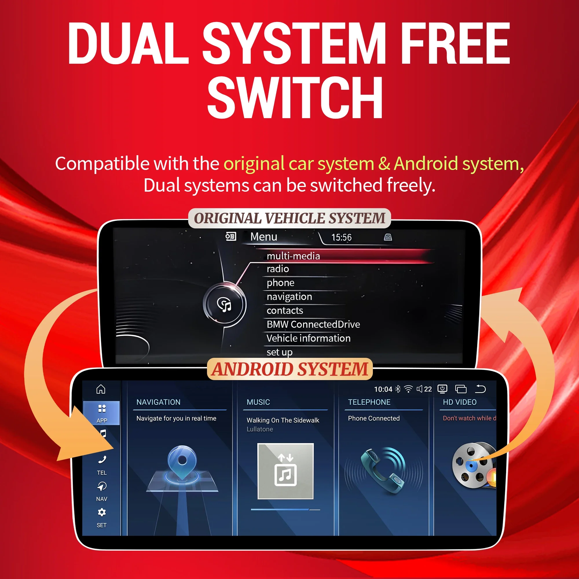 10.25인치 안드로이드 13 BMW 1 시리즈 E81 E82 E87 E88 2006-2011용 카 라디오 무선 블루투스 카플레이 헤드 유닛 스냅드래곤 680 스크린