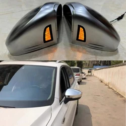 Car Mirror Cover Fit for VW Tiguan L TAYRON 2017-2019 Mirror Cover with Lane Change Auxiliary Light Housing Modification Parts