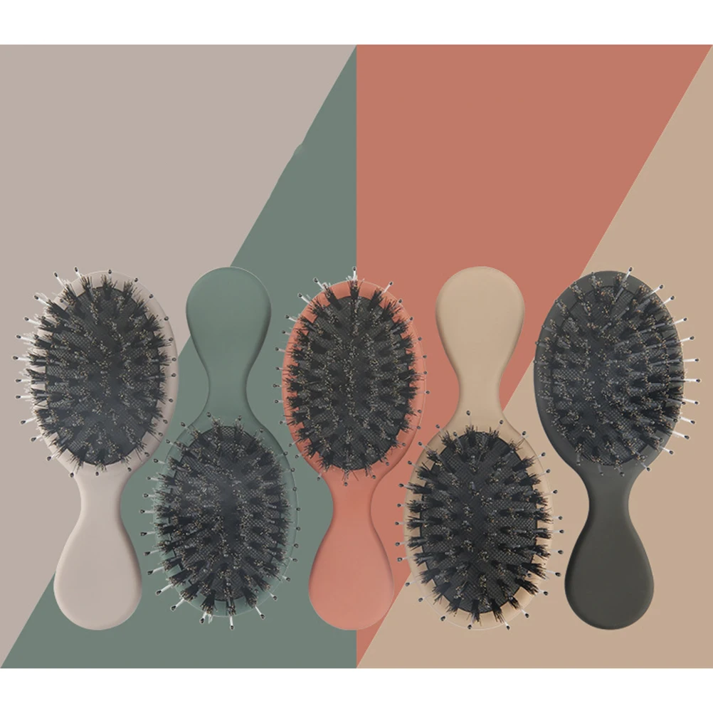 

1pc Portable Massage Hair Comb Black, Lightweight Detangling Brush For Women, Smooth Styling Tool, Bristles Cushion