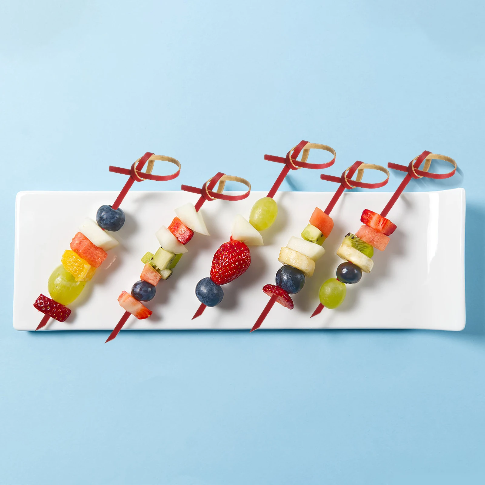 

100Pcs Bamboo Dessert Picks Fun Fruit Toothpicks for Cupcake Cake Decoration Party Food Sticks Snack Bar Ornaments Picks