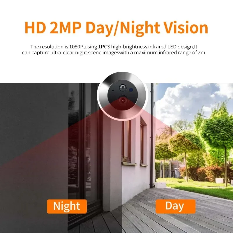 4.3นิ้วช่องมองภาพ1080P WiFi ความปลอดภัยในบ้านกล้องวีดีโอวิดีโอประตู