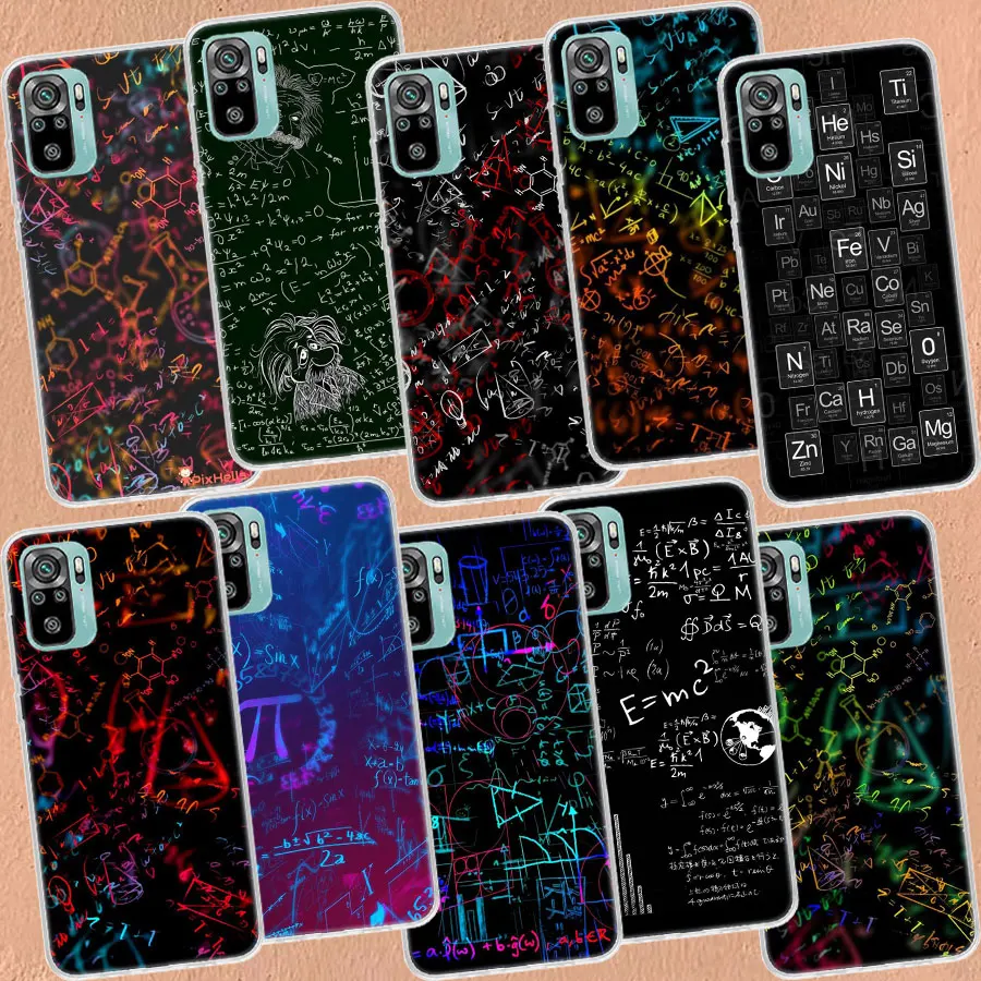 Chemical Math Formula Phone Case For Xiaomi Poco X3 NFC X4 F4 GT M3 M4 M5 M5S X7 X5 X6 Pro 5G Mi F6 F5 F3 F2 F1 Silicon Cover TP