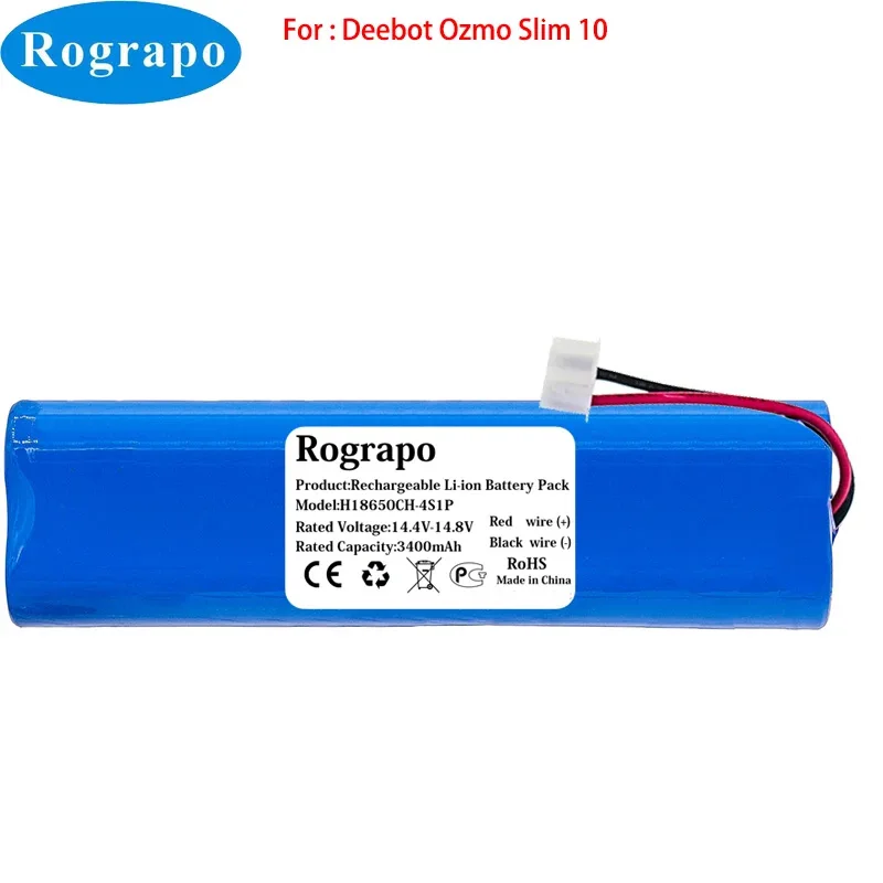 New 3400mAh S11-LI-144-2600 Li-ion Robot Battery Pack For Ecovacs Ozmo Slim 10 Robotic Vacuum Cleaner