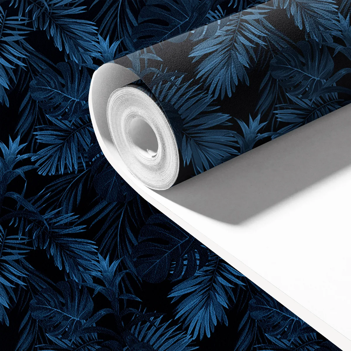 Peel and Stick Wallpaper Blue Palm Leaves Removable Self Adhesive Tropical Wallpaper for Bathroom Corridor Home Wall Decor