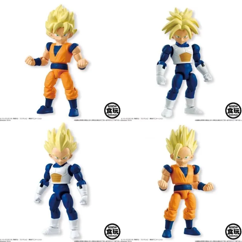 BANDAI-figura pequeña de Dragon Ball, Son Goku Trunks, Vegeta, en Stock, sin caja