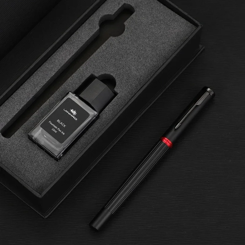 Imagem -05 - Jinhao 88a Caneta Tinteiro de Metal Luxo Preto Vermelho ef f Canetas para Escrita pk 9019 Material de Escritório Escolar Papelaria Alta Qualidade